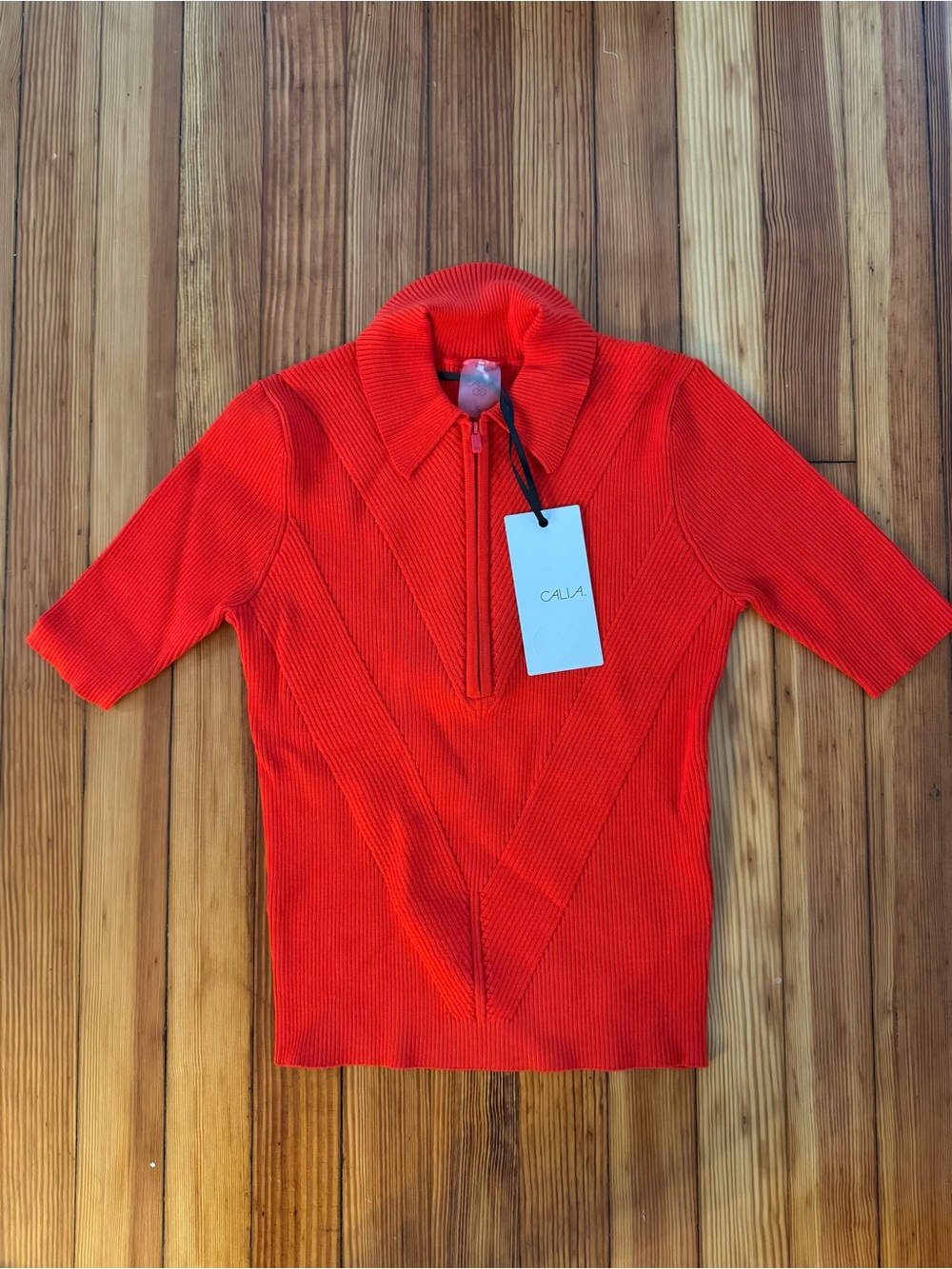 CALIA by Carrie Underwood Bright Red Ribbed Half-Zip Top